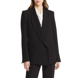NEW ARGENT madison viscose wool crepe blazer in black